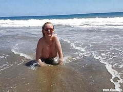 LovelyClips presents: The beach whore for everyone on gran canaria uncut