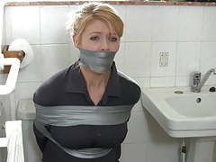 LovelyClips presents: Blonde housewife in bathroom