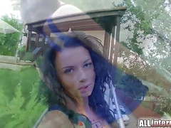 LovelyClips presents: Allinternal anal creampie for hot brunette who loves a rough