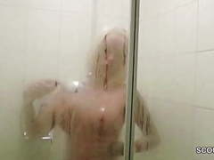 LovelyClips presents: German big tit mom caught friend of son and fuck in shower