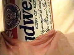 LovelyClips presents: Extreme object insertion using a budweiser beer can