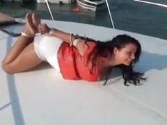 LovelyClips presents: Hogtied on a boat