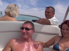 LovelyClips presents: Hot ass blondie britney drops her clothes for sex on the boat, Group Sex, Hardcore, Outdoor, Reality, Yacht, Foursome, Bikini