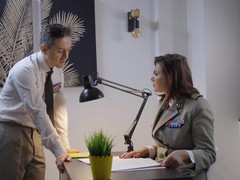 LovelyClips presents: Rebecca volpetti wearing nylon stockings getting fucked hard