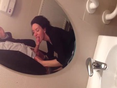 LovelyClips presents: Homemade bathroom blowjob from beautiful wife