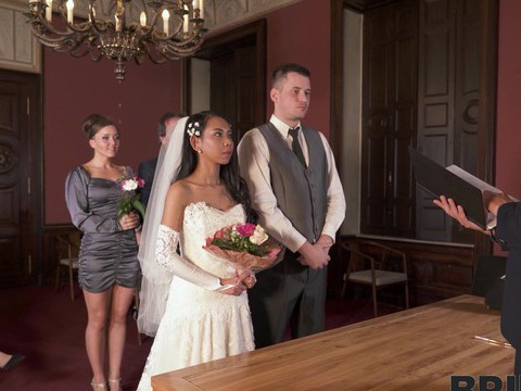 LovelyClips presents: Hot ass bride killa raketa drops her panties to ride a hard dick