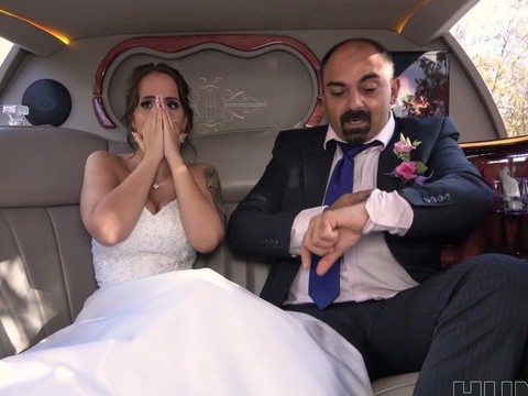 LovelyClips presents: Busty bride jennifer mendez gets ass fucked in back of the limo