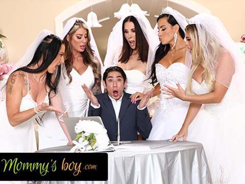 LovelyClips presents: Mommy's boy - furious milf brides reverse gangbang hung wedding planner for wedding planning mistake