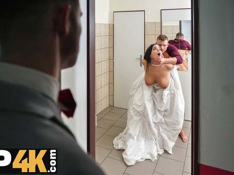 LovelyClips presents: Vip4k. wife gets her hairy vagina licked and penetrates in the wc