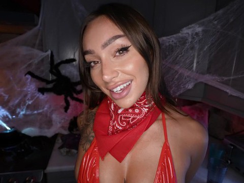 LovelyClips presents: Tattooed sisi rose wearing red lingerie gets fucked hard