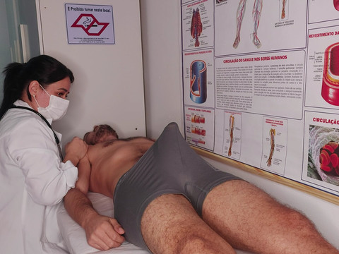 LovelyClips presents: Patient's erection right in front of the nurse