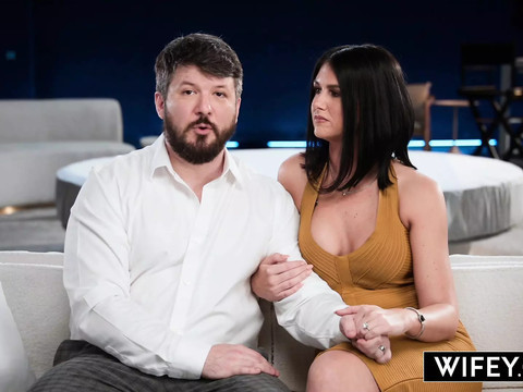 LovelyClips presents: Wifey hubby watches as his horny wife sienna rae gets double penetrated in front of him