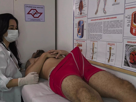 LovelyClips presents: Nurse gets excited by patient's erection