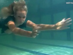 LovelyClips presents: Big tits blonde girl swims in the nude
