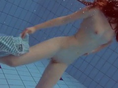 LovelyClips presents: Striped one piece swimsuit on a hot teen