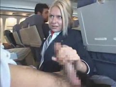 LovelyClips presents: Customers get handjob from stewardess