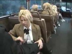 LovelyClips presents: Naughty schoolgirl suck and stroke on the bus