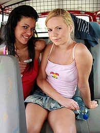 LovelyClips presents: Naughty young Ellis and her hot friend share a hard cock