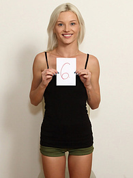 LovelyClips presents: Blond hungarian teen Zazie Skymm gets completely naked during a solo shoot