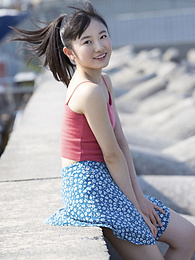 LovelyClips presents: Asian teen Chisaki Morito demonstrates her tiny tits and demonstrates her exposed body outdoors